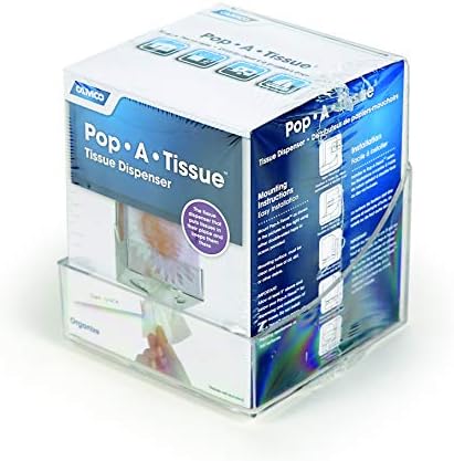 Camco Pop-A-Tissue Tissue Box Holder - Clear Easy Install WallCabinet Mount