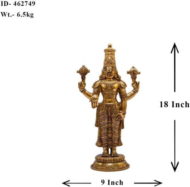 Statuestudio Brass Tirupati Balaji Idol for Home Temple