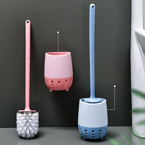 Toilet Brush Set with Long Handle and Hanging Design