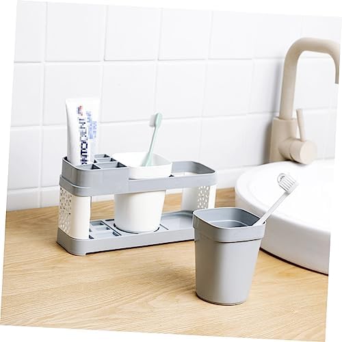 Hoement Bathroom Toothbrush and Toothpaste Holder Suction Cup Rack