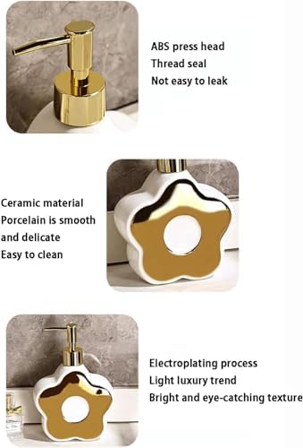 Ceramic Flower Shape Lotion Dispenser 350ml