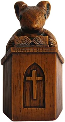 GAIBIJA Yuhoo Church Mouse Statue 10 Inch Wooden Sculpture