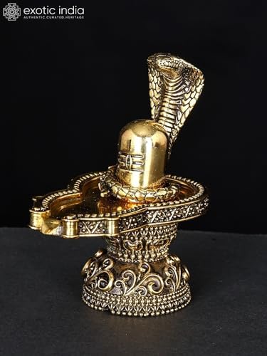 Exotic India Small Superfine Shiva Linga Brass Statue 1