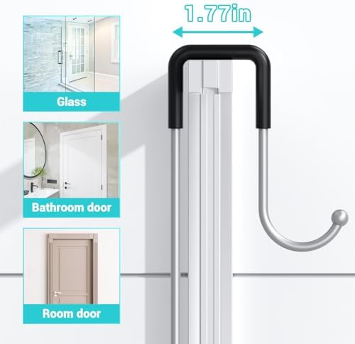 Aitatty Silver Hanging Shower Caddy Over Door - No Drilling