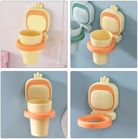 PRETYZOOM Wall-Mounted Toothbrush Holder with Cup 1