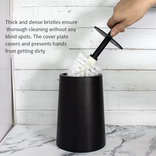 Detachable Toilet Brush with Holder - Black and Grey