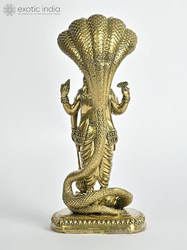 Exotic India Superfine Vishnu Brass Statue On Sheshnag 1