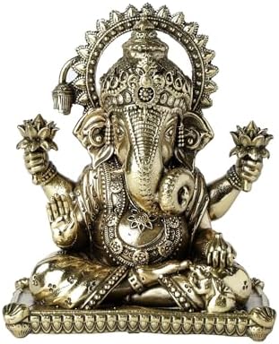 Small Superfine Ganesha Brass Statue - Blessing Gesture