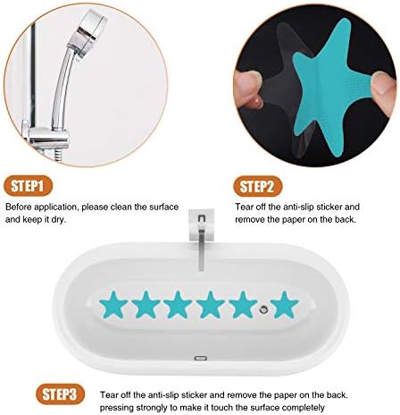 Anti-Slip Bathtub Stickers with Premium Scraper - Blue