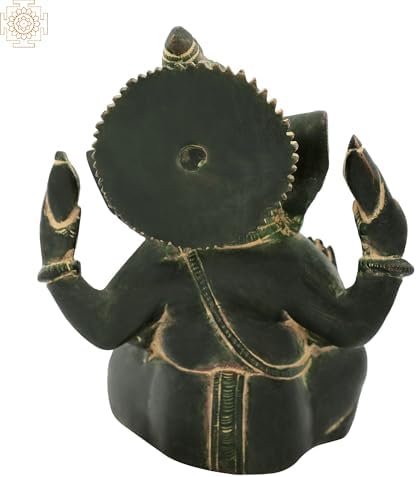 Brass Ganesha Statue Pooja Room Decor Spiritual Gift