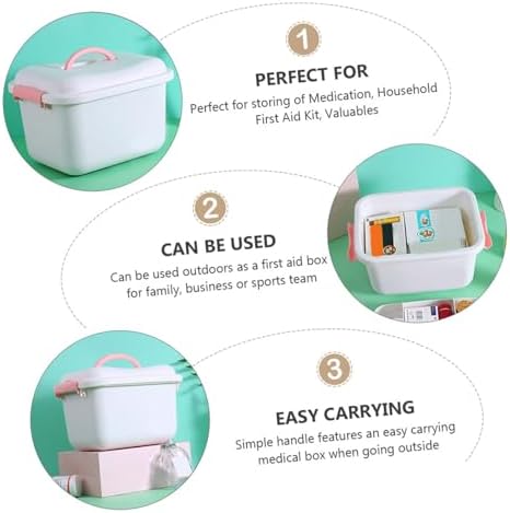 Outanaya 1Pc Medicine Cabinet Storage Box for Medication and Emergency Supplies