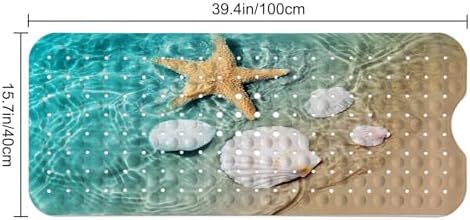 Lnond Summer Beach Bathtub Mat Non Slip 40 X 16 Inch
