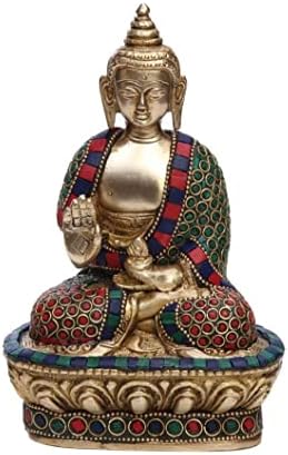 Brass Buddha Statue 18 CM Meditating Figurine
