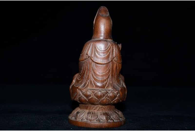 Handcrafted Guanyin Statue with Lotus Flower Design