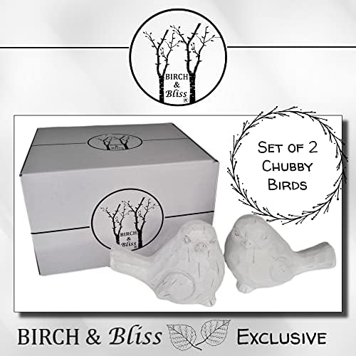 Birch Bliss Chubby White Birds - Set of 2