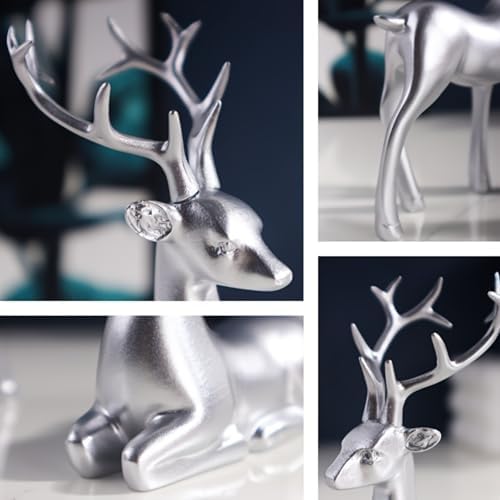 2-Piece Christmas Deer Ornament Resin Figurine