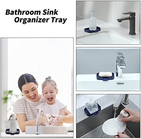 MicoYang Silicone Soap Dish with Drain Spout - Navy Blue 49x32