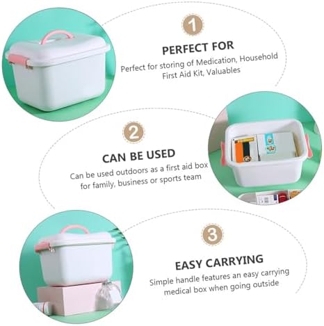 HOUDERCO Medicine Cabinet with Handle for Home and Travel 1
