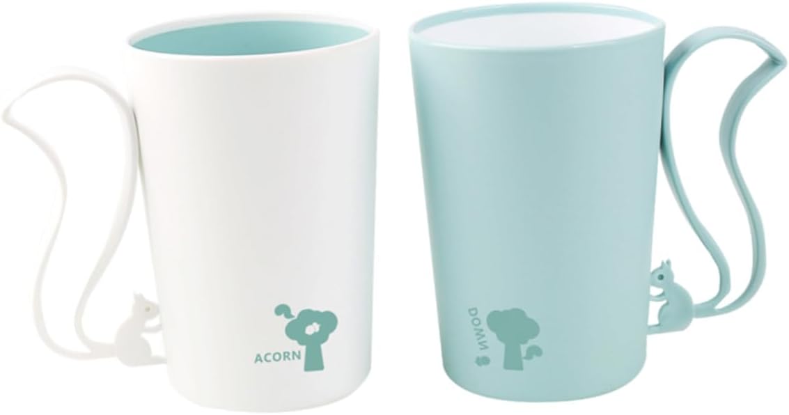 Amosfun 2pcs Squirrel Water Cup with Handle for Home and Travel