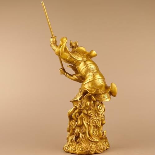 Chinese Brass Monkey King Statue Wukong Figurine Decor