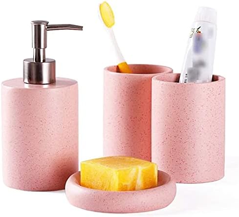 INKTUS 4-Piece Resin Bathroom Dispenser Set 1