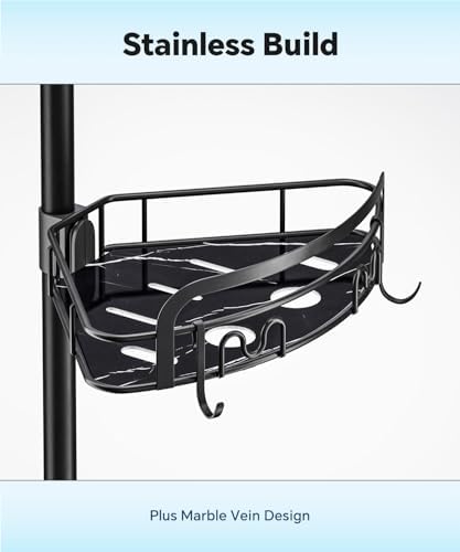 EUHOME Corner Shower Caddy Tension Pole 4-Tier Organizer