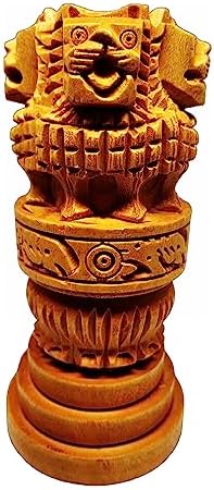 Samyuktha Wooden Ashoka Pillar Decor Showpiece 1