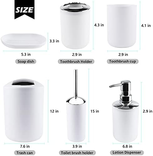 Papillon 6-Piece Bathroom Organize Set White