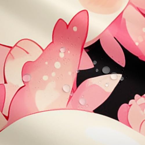 Erosebridal Girls Pink Axolotl Shower Curtain Set 1