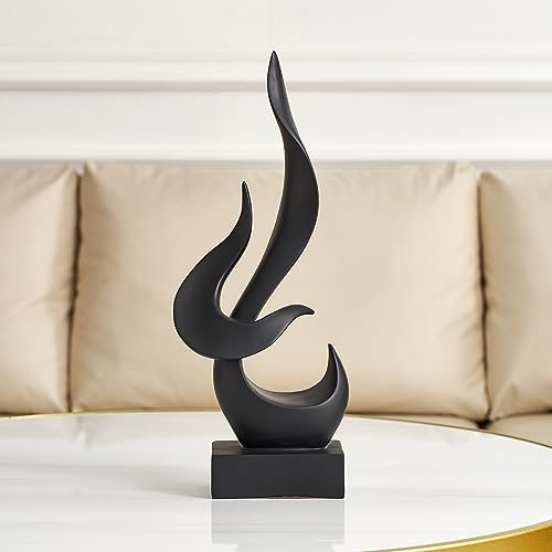 AWNR Black Flame Resin Art Sculpture Modern Home Decor