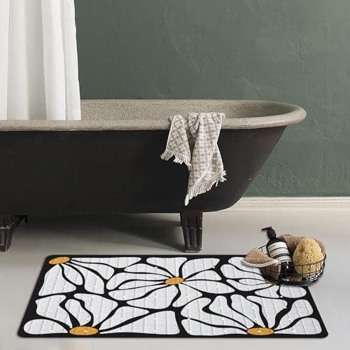 Floral Bathtub Mat Non Slip for Kids 27x16in 1
