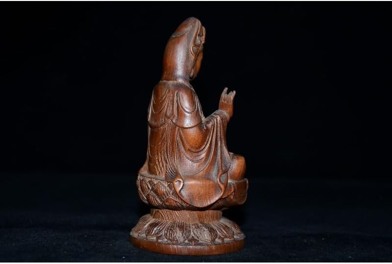Handcrafted Guanyin Statue with Lotus Flower Design