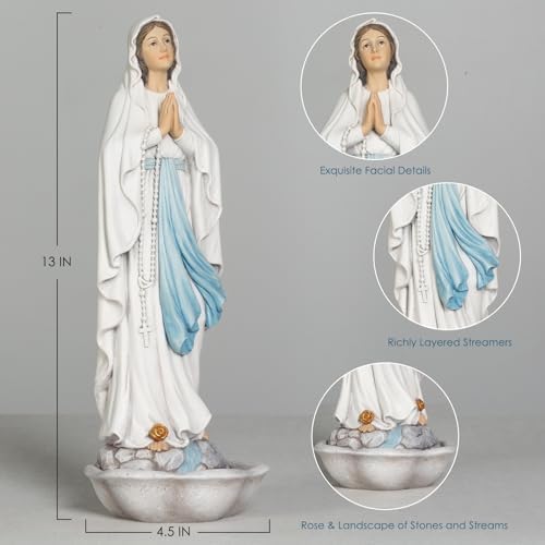 Grace4Joy Our Lady of Lourdes Statue 13 Inches