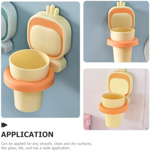 PRETYZOOM Wall-Mounted Toothbrush Holder with Cup 1