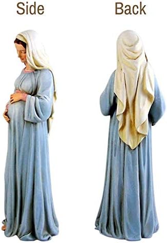 Inspirational Catholic Figurine - Mary Mother of God Sculpted Resin Statue 8 Inch