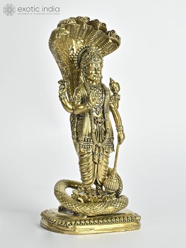 Exotic India Superfine Vishnu Brass Statue On Sheshnag 1