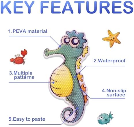 20 PCS Sea Creature Non-Slip Bathtub Stickers with Scraper