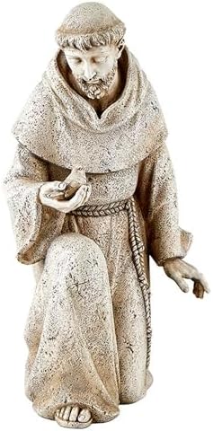 Garden Statue - Saint Francis of Assisi 145 Tall Kneeling with Bird 1