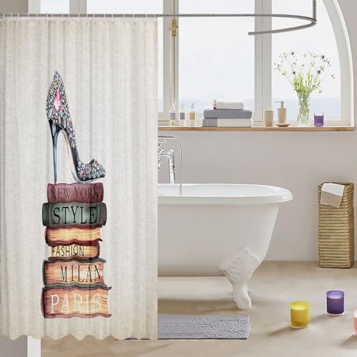 Diamond Designer Shoes Shower Curtain Set