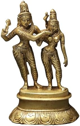 5-Inch Dancing Lord Shiva Parvati Brass Statue