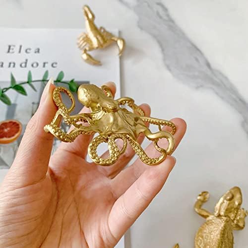 Pewery Gold Mini Octopus Figurine Home Office Garden Decor