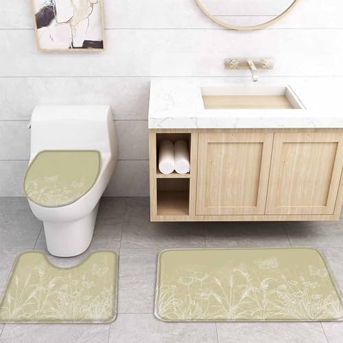 ZOE GARDEN Ivory Yellow Floral Shower Curtain Set