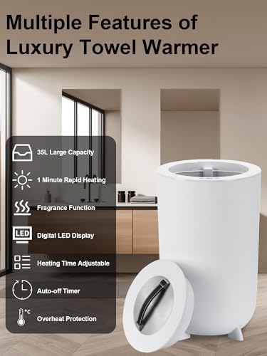 Uthfy 35L Towel Warmer Bucket with Aroma Tray