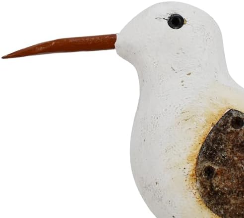 Wood Seagull Statue Nautical Decor Coastal Bird Sculpture