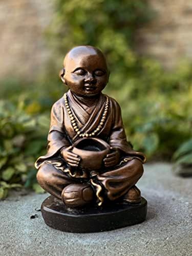 OLOMA Mini Concrete Buddha Statue for Zen Garden