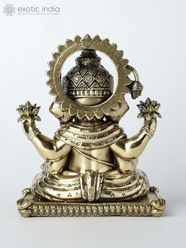 Small Superfine Ganesha Brass Statue - Blessing Gesture