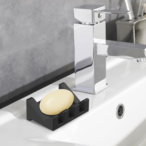 EGWON 3-Pack Silicone Self-Draining Soap Holder Set