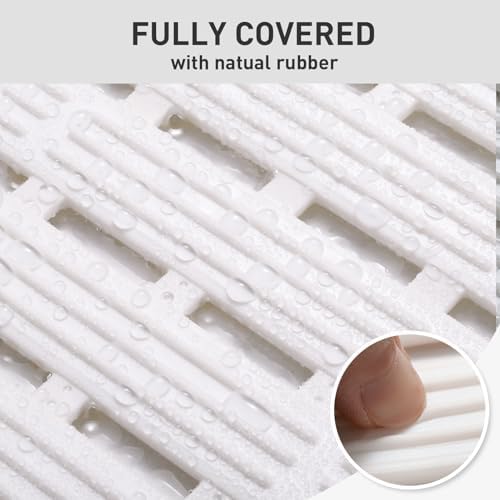 XIYUNTE Non Slip Shower Mat - 36x16 inches Cream White