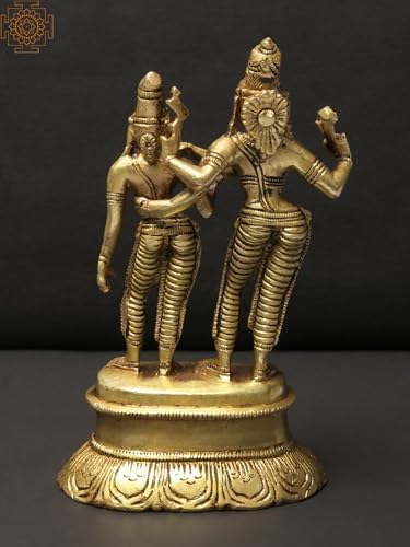 5-Inch Dancing Lord Shiva Parvati Brass Statue