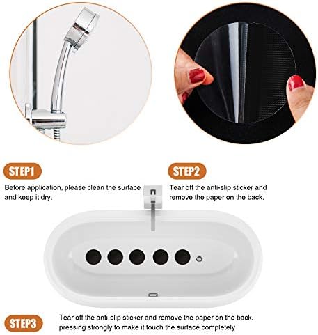 Non-Slip Bathtub Stickers with Silicone Scraper 24pcs Black